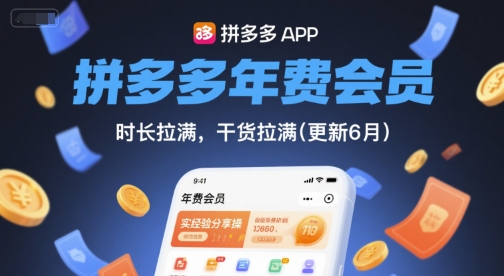 拼多多年费会员，实经验分享操，时长拉满，干货拉满(更新26年05月26日)-985网创
