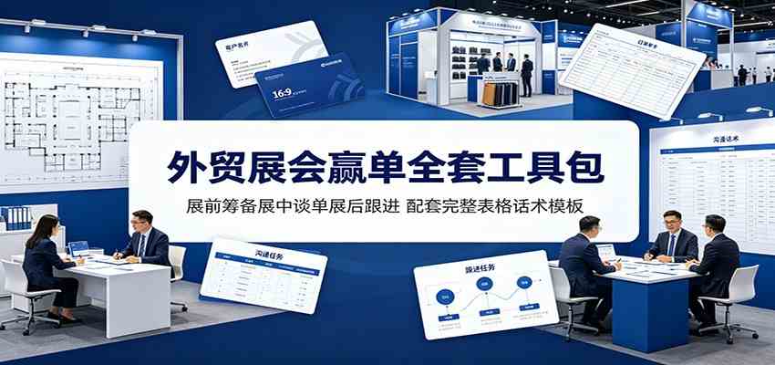 外贸展会赢单全套工具包：展前筹备展中谈单展后跟进，配套完整表格话术模板-985网创