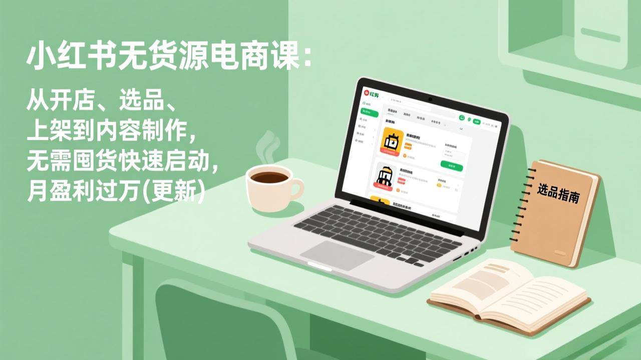 （19003期）小红书无货源电商课(6月22更新)：从开店、选品、上架到内容制作，无需囤货快速启动，月盈利过万-985网创