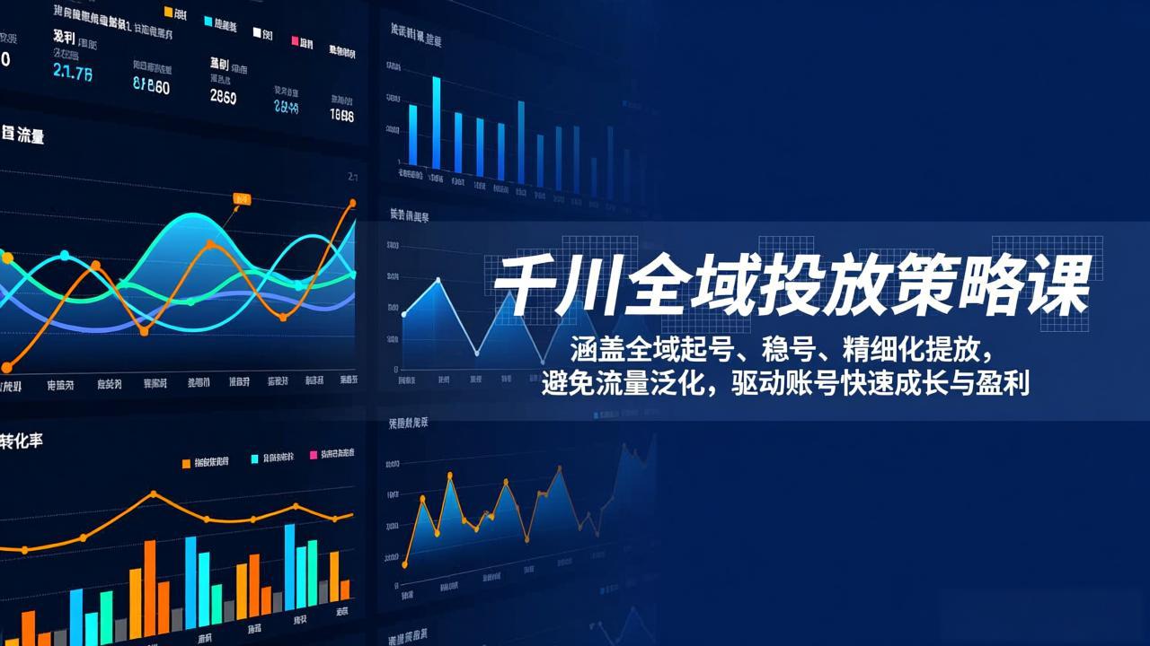 千川全域投放策略课：涵盖全域起号、稳号、精细化投放，避免流量泛化，驱动账号快速成长与盈利-985网创
