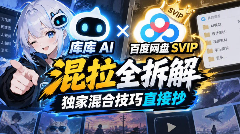 库库AI×百度网盘SVIP混拉全拆解，独家混合技巧直接抄-985网创