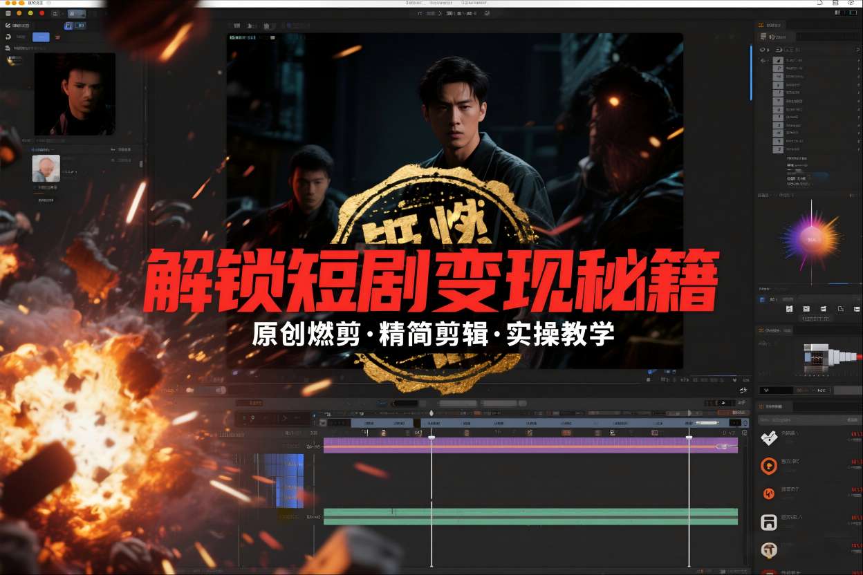 短剧拉新之原创燃剪精简剪辑实操课，解锁短剧变现秘籍-985网创