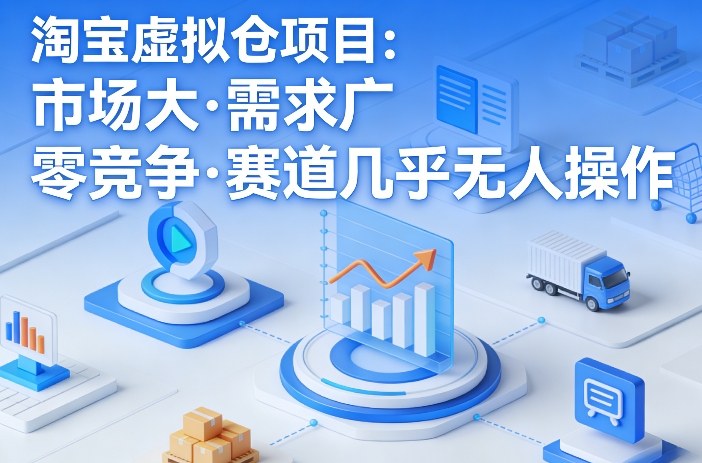 淘宝虚拟仓项目，市场大，需求广，零竞争，赛道几乎没人操作-985网创
