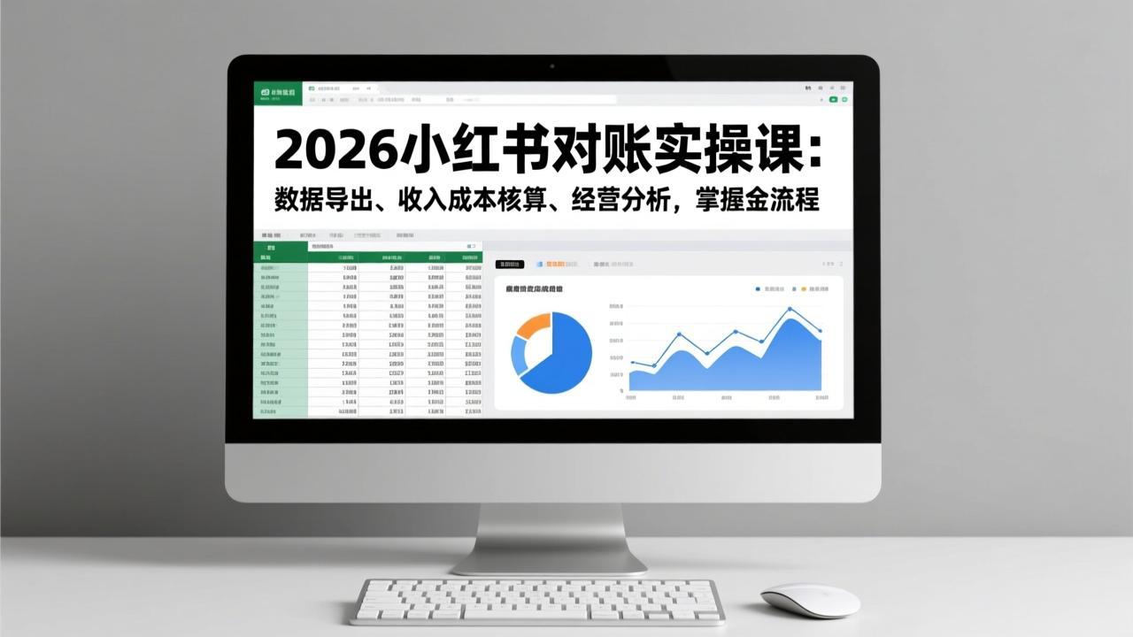 2026小红书对账实操课：数据导出、收入成本核算、经营分析，掌握全流程-985网创