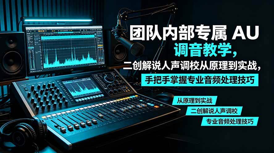 （19517期）某大佬团队内部专属 AU 调音教学，二创解说人声调校从原理到实战，手把手掌握专业音频处理技巧-985网创