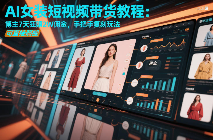AI女装短视频带货教程：博主7天狂賺2W佣金，手把手复刻玩法，可直接照搬-985网创