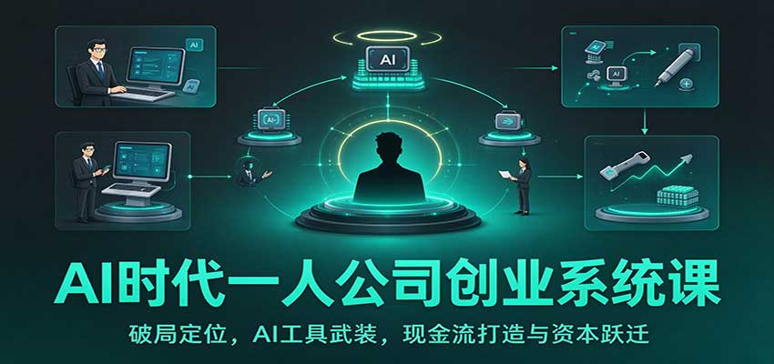 AI时代一人公司创业系统课：破局定位，AI工具武装，现金流打造与资本跃迁-985网创