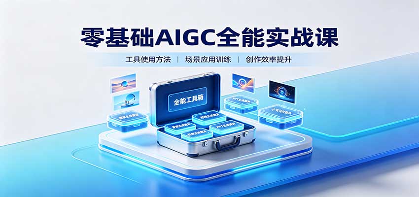 零基础AIGC全能实战课：覆盖绘画、影音、PPT、小说多场景AI创作-985网创