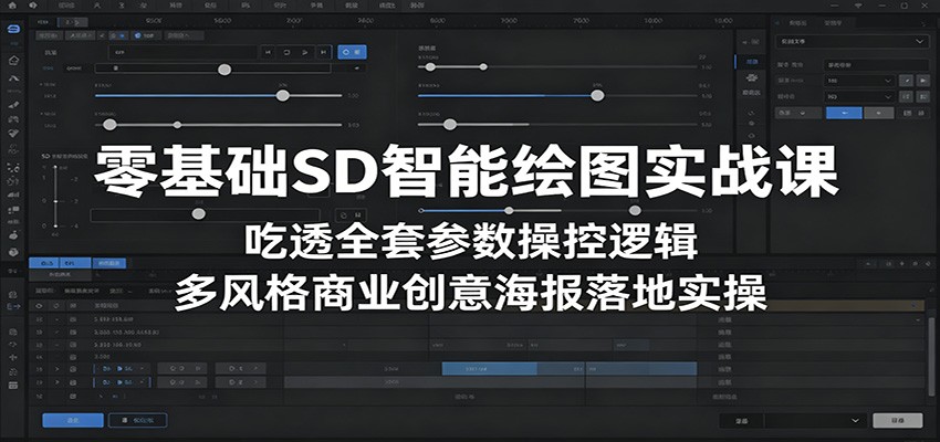 零基础SD智能绘图实战课：吃透全套参数操控逻辑，多风格商业创意海报落地实操-985网创