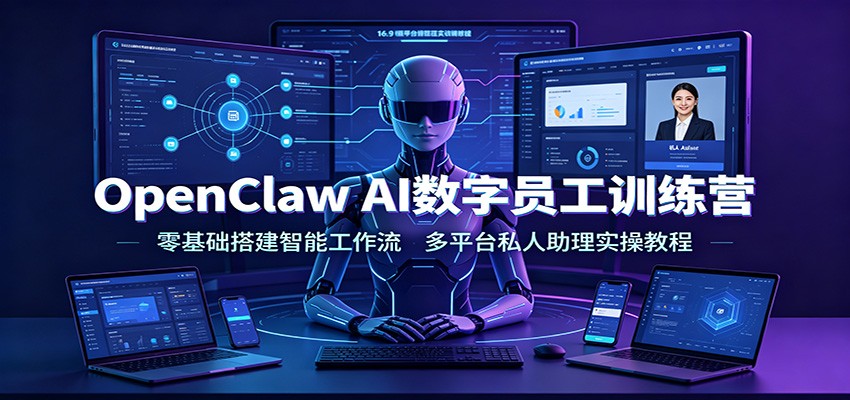 OpenClaw AI数字员工训练营：零基础搭建智能工作流，多平台私人助理实操教程-985网创