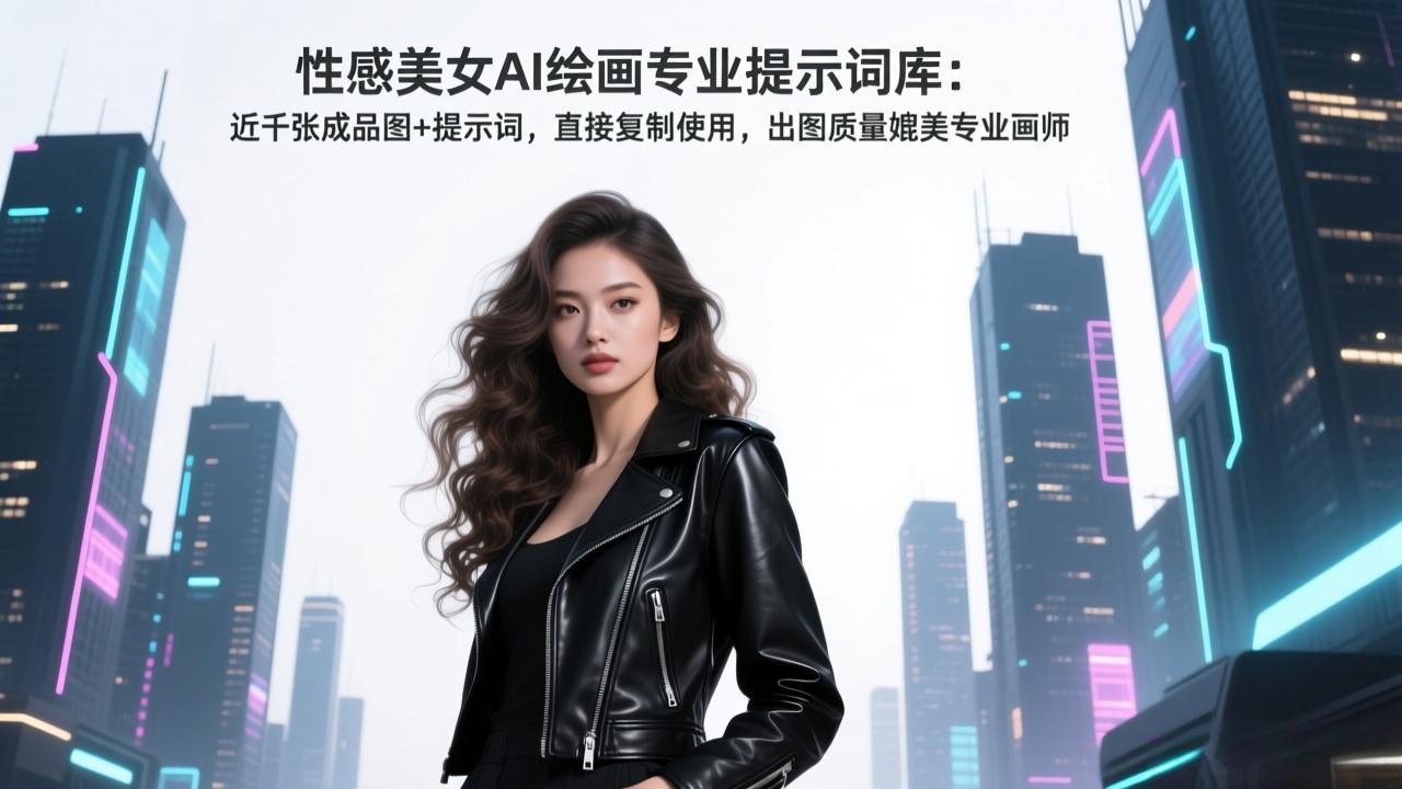 性感美女AI绘画专业提示词库：近千张成品图+提示词，直接复制使用，出图质量媲美专业画师-985网创
