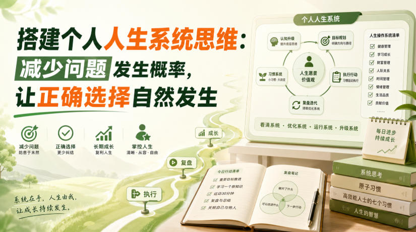 付费文章：搭建个人人生系统思维：减少问题发生概率，让正确选择自然发生-985网创