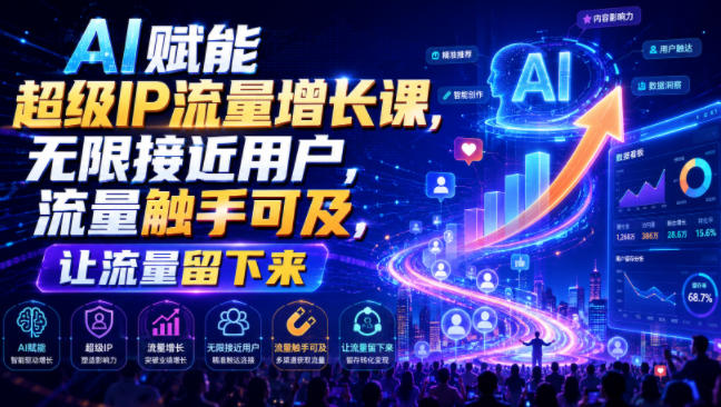 AI赋能超级IP流量增长课，无限接近用户，流量触手可及，让流量留下来-985网创