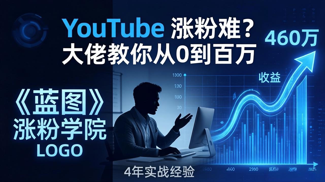 YouTube 涨粉难？《蓝图涨粉学院》：4 年赚 460 万的大佬教策略，从0到百万有路径！-985网创