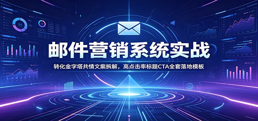 邮件营销系统实战：转化金字塔共情文案拆解，高点击率标题CTA全套落地模板-985网创
