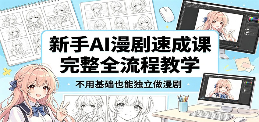 新手AI漫剧速成课：完整全流程教学，不用基础也能独立做漫剧-985网创