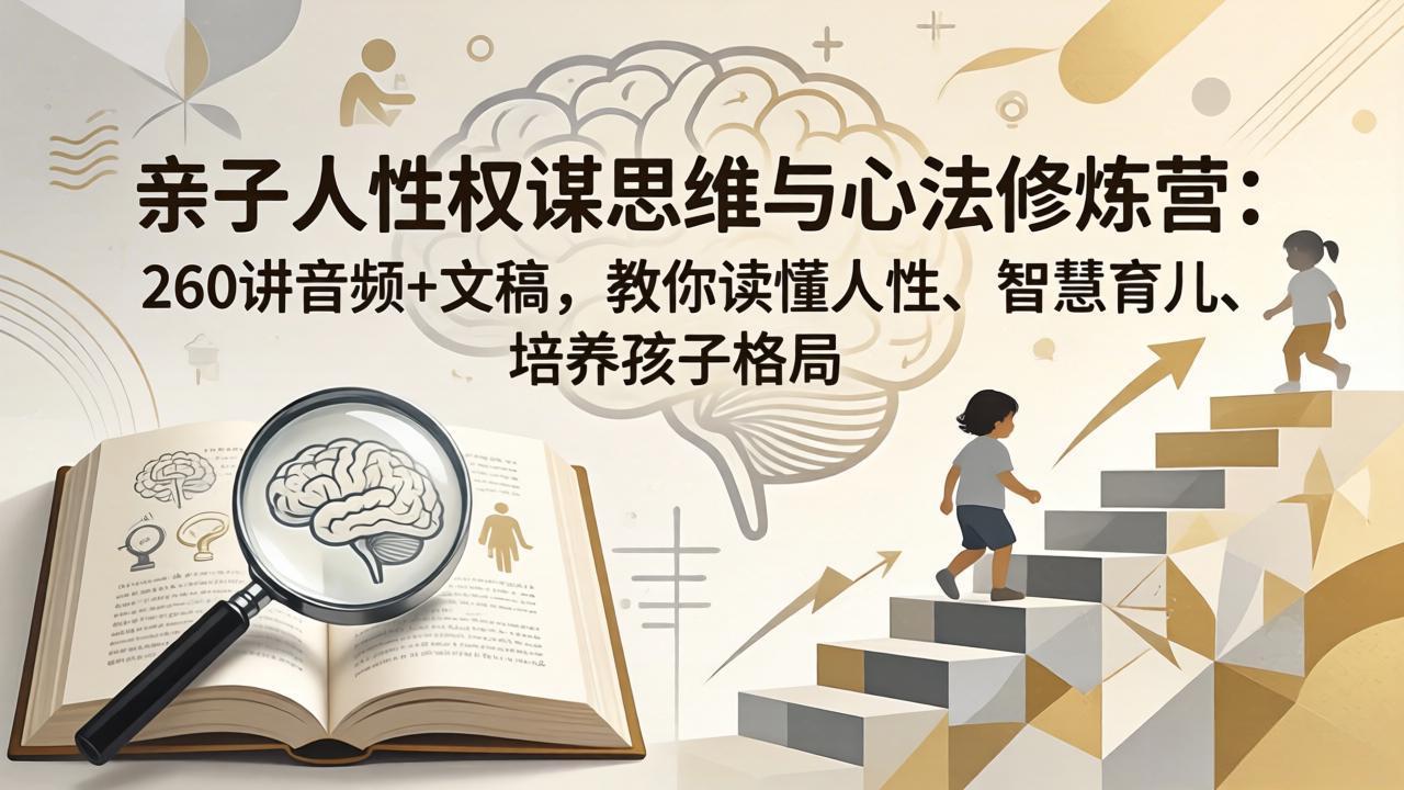 亲子人性权谋思维与心法修炼营：260讲音频+文稿，教你读懂人性、智慧育儿、培养孩子格局-985网创