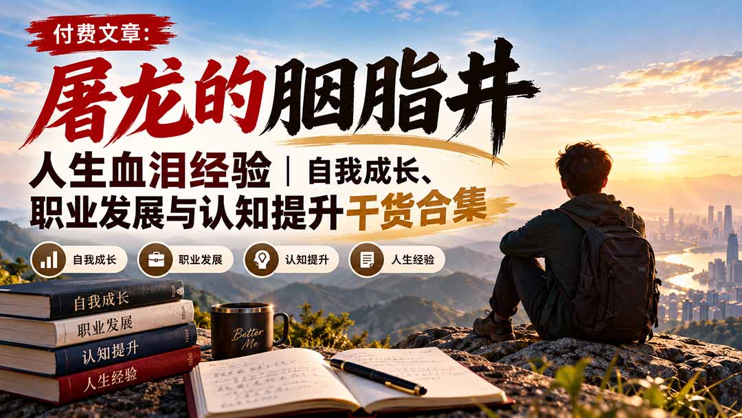 付费文章：屠龙的胭脂井人生血泪经验｜自我成长、职业发展与认知提升干货合集-985网创