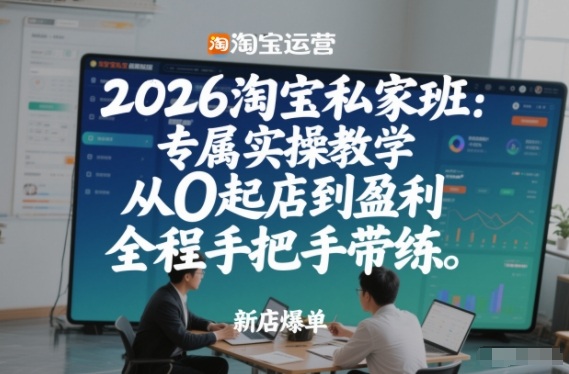 2026淘宝私家班：专属实操教学，从0起店到盈利，全程手把手带练(更新26年3月)-985网创