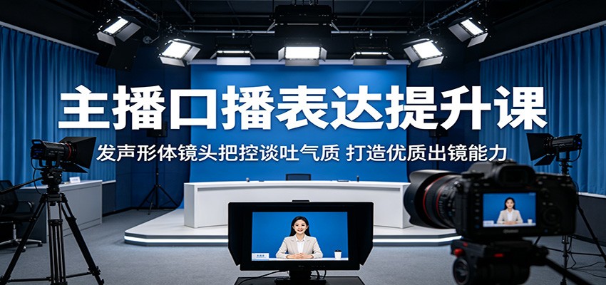 主播口播表达提升课：发声形体镜头把控谈吐气质，打造优质出镜能力-985网创