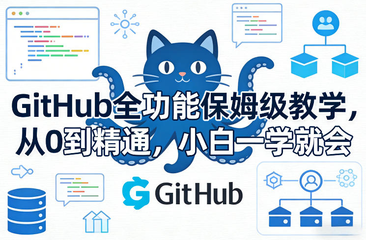GitHub全功能保姆级教学，从0到精通，小白一学就会-985网创
