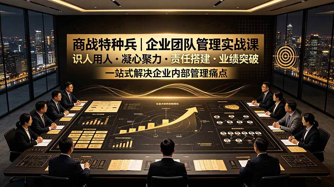 （19534期）商战特种兵｜企业团队管理实战课：识人用人｜凝心聚力｜责任搭建｜业绩突破，一站式解决企业内部管理痛点-985网创