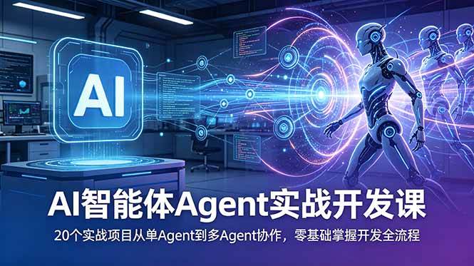 （18983期）AI智能体Agent实战开发课：20个实战项目从单Agent到多Agent协作，零基础掌握开发全流程-985网创