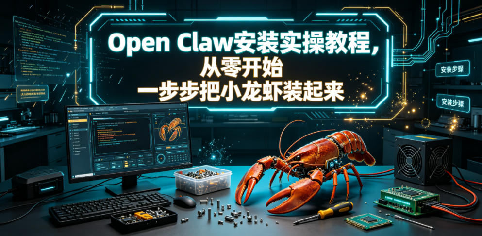 Open Claw安装实操教程，从零开始一步步一步步把小龙虾装起来-985网创