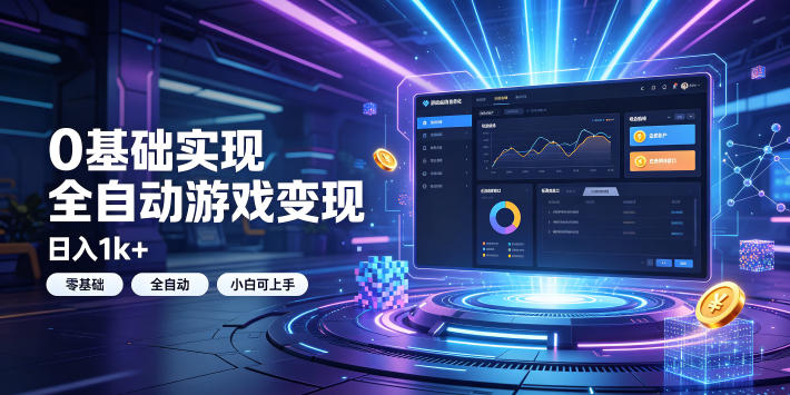0基础实现全自动游戏变现，日入1k+，小白直接上手搞钱！【揭秘】-985网创