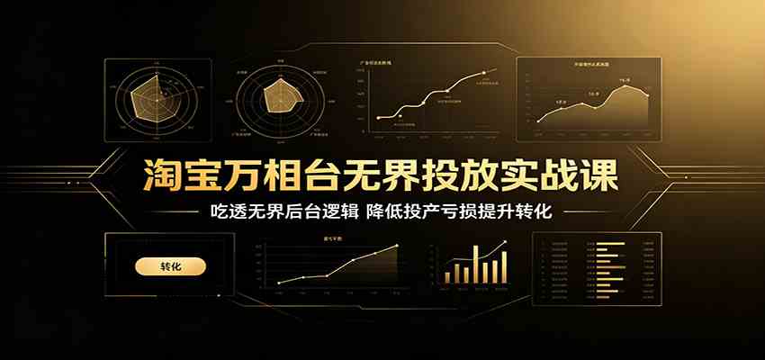 淘宝万相台无界投放实战课：吃透无界后台逻辑，降低投产亏损提升转化-985网创