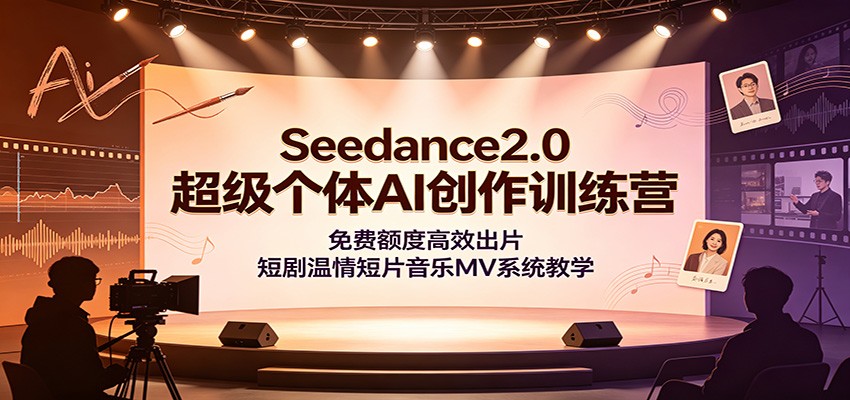 Seedance2.0超级个体AI创作训练营：免费额度高效出片，短剧温情短片音乐MV系统教学-985网创