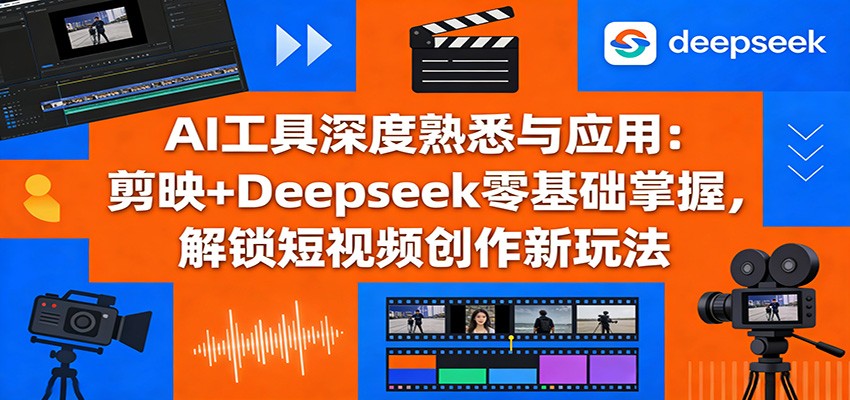 AI工具深度熟悉与应用：剪映+Deepseek零基础掌握，解锁短视频创作新玩法-985网创