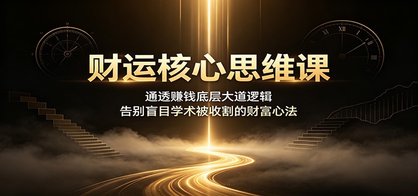 财运核心思维课：通透赚钱底层大道逻辑，告别盲目学术被收割的财富心法-985网创