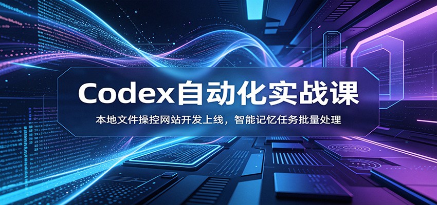 Codex自动化实战课：本地文件操控网站开发上线，智能记忆任务批量处理-985网创