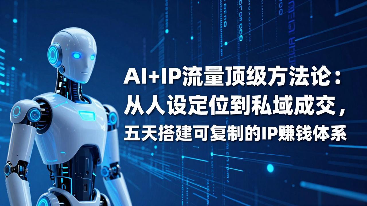 AI+IP顶级方法论：从人设定位到私域成交，五天搭建可复制的IP赚钱体系-985网创