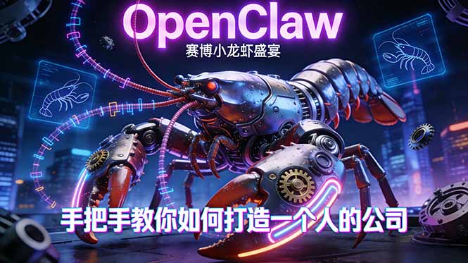 OpenClaw，小龙虾-从产品到爆款的成长之路，手把手教你如何打造一个人的公司-985网创