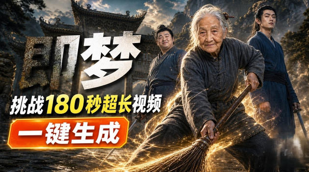即梦挑战180秒超长视频！一键生成3分钟电影？完整制作流程详细分享！-985网创