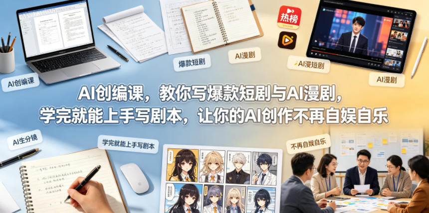 AI创编课，教你写爆款短剧与AI漫剧，学完就能上手写剧本，让你的AI创作不再自娱自乐(更新0521)-985网创