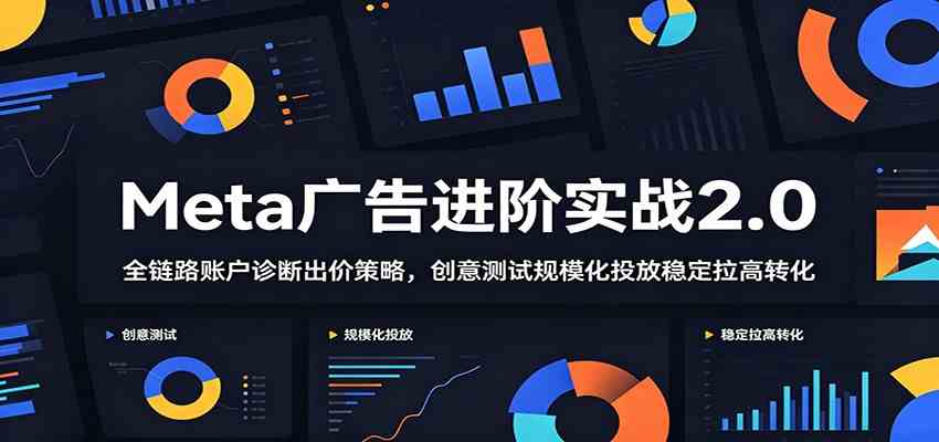 Meta广告进阶实战2.0：全链路账户诊断出价策略，创意测试规模化投放稳定拉高转化-985网创