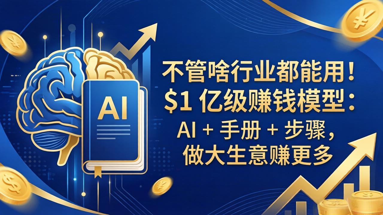 不管啥行业都能用！$1 亿级赚钱模型：AI + 手册 + 步骤，做大生意赚更多-985网创