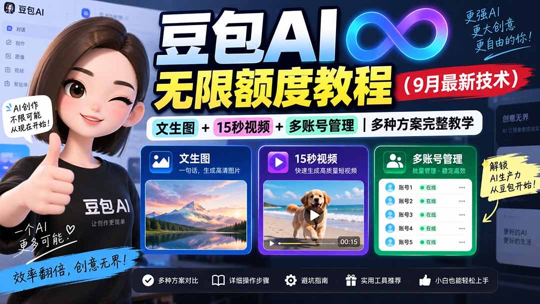 豆包AI无限额度教程(9月最新技术-985网创