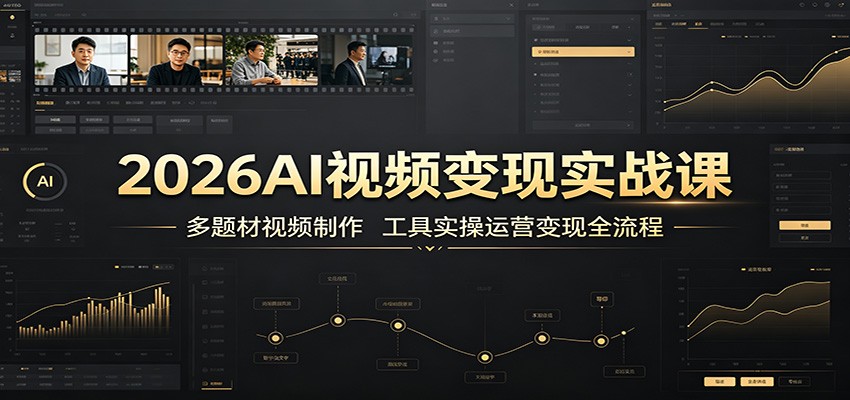 2026AI视频变现实战课：多题材视频制作，工具实操运营变现全流程-985网创