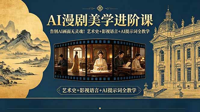 （18802期）告别AI画面无灵魂！AI漫剧美学进阶课-更新，艺术史+影视语言+AI提示词全教学-985网创