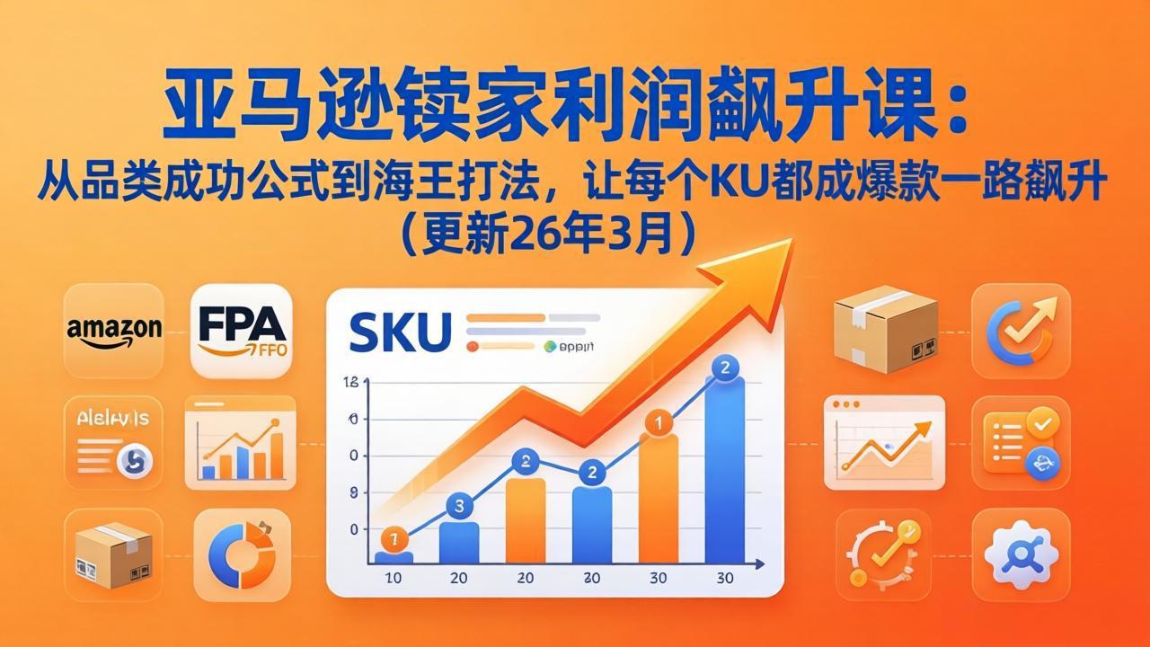 亚马逊卖家利润飙升课：从品类成功公式到海王打法，让每个SKU都成爆款一路飙升(更新26年3月-985网创