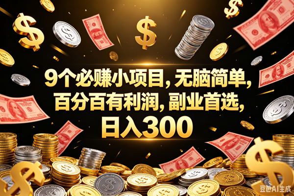 （18881期）9个必赚的小项目，百分百赚元子，无脑简单，副业首选，日入300+-985网创