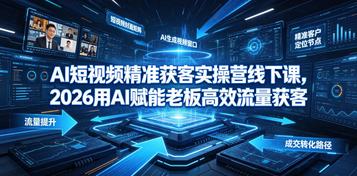 AI短视频精准获客实操营6月10-14号线下课，2026用AI赋能老板高效流量获客-985网创