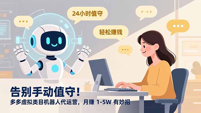 告别手动值守！多多虚拟类目机器人代运营，月赚 1-5W 有妙招-985网创