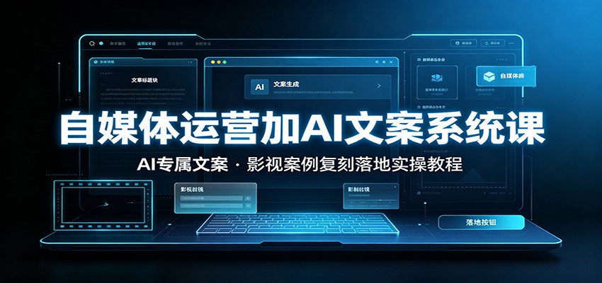 自媒体运营加AI文案系统课：：AI专属文案，影视案例复刻落地实操教程-985网创