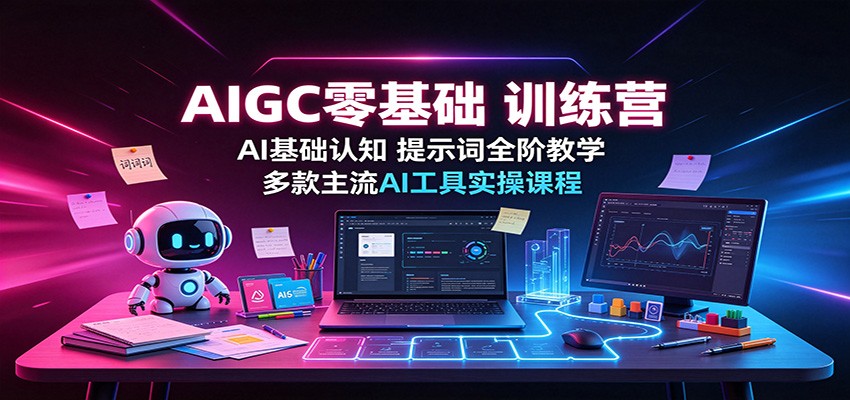 AIGC零基础训练营：AI基础认知，提示词全阶教学，多款主流AI工具实操课程-985网创