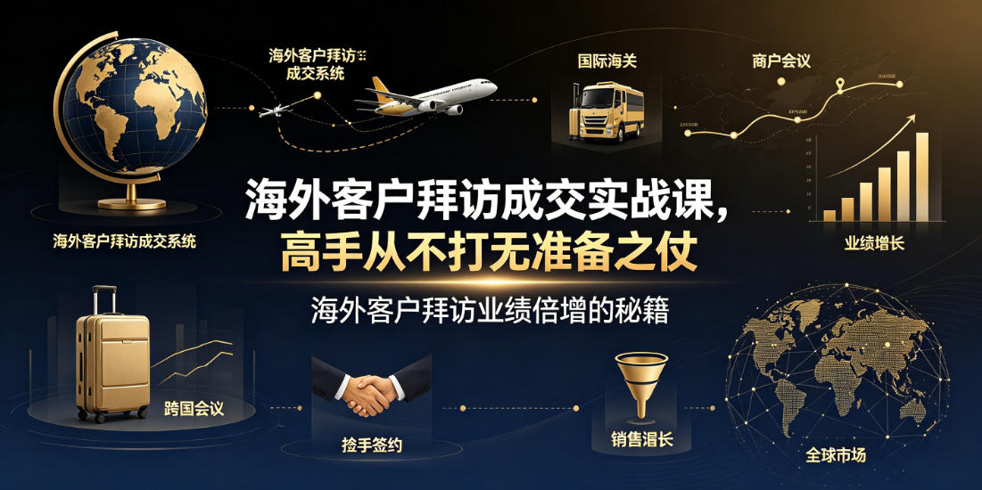 海外客户拜访成交实战课，高手从不打无准备之仗，海外客户拜访业绩倍增的秘籍-985网创